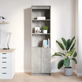 betonszürke szerelt fa magasszekrény 50x35x180 cm
