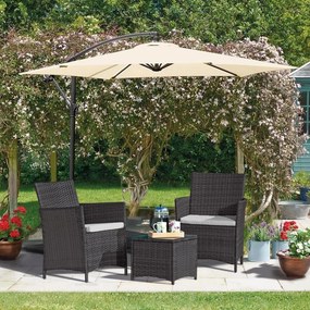 Avenberg Veneto rattan szett, fekete/szürke