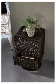 Sötétbarna mangófa éjjeliszekrény Crumble – WOOOD