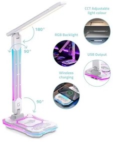 LED RGB érintős, tölthető asztali lámpa, állítható fényerő, 7,5W, 2700-5300K, fe