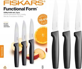 3 Db-os Éles Fiskars Késkészlet Dobozban, Erős, Ajándéknak Is Kiváló