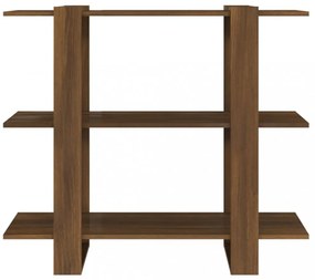 barna tölgy színű térelválasztó könyvszekrény 100x30x87 cm