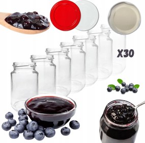 Befőttes üvegek 190ml 30x Szett Fedéllel lekvár fűszerek desszert 53mm