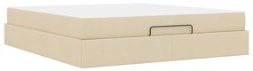 Ágykeret tárolóval Krém 180 x 200 cm szövet