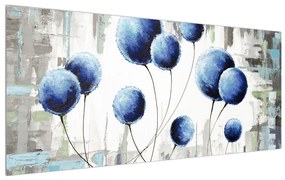 Absztrakt kép - kék léggömbök (120x50 cm)