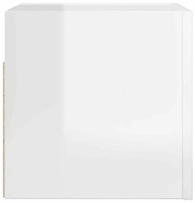 2 db magasfényű fehér falra szerelhető TV-szekrény 30,5x30x30cm