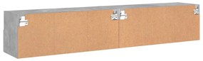 2 db betonszürke szerelt fa fali TV-szekrény 80 x 30 x 30 cm