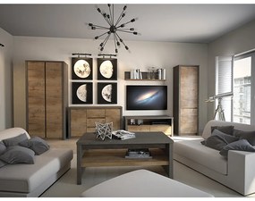 Falipolc, tölgy lefkas sötét/smooth szürke, MONTANA W1