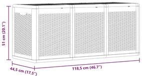szürke PP rattan kerti tárolóláda 270 L