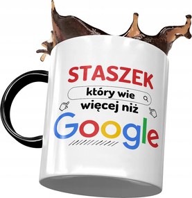 Fekete bögre Stanislaw Staszek Férj kolléga számára, fényképes nyomtatással