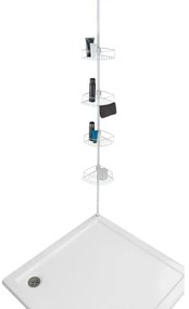 WENKO 26015100 - DOLCEDO sarokpolc 31x230 cm rozsdamentes acél/fehér