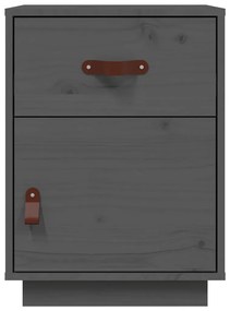 Szürke tömör fenyőfa éjjeliszekrény 40 x 34 x 55 cm