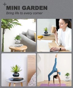 Mágneses lebegő virágcserép - fekete