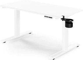 Elektromos, állítható magasságú, ergonomikus, fehér íróasztal,1200x600 mm: ARIA