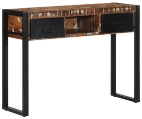 konzolasztal többszínű 100x35x75cm tömörfa újrahasznosított fa
