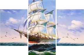 Kép egy hajóról a hullámokon (90x60 cm)