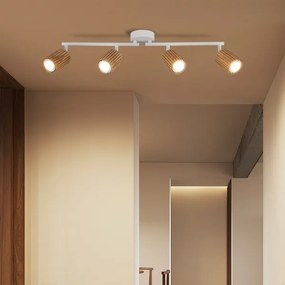 Brilagi - Spotlámpa MODERN WOOD 4xGU10/8W/230V kaucsukfa/fehér