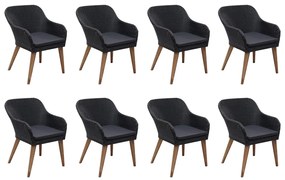 vidaXL 9 részes fekete kerti étkezőgarnitúra