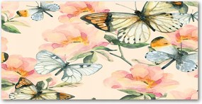 Fotótapéta üvegfalra Pillangók és virágok 140x70