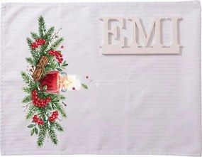 EMI Winter Cranberry damaszt terítő 35x180 cm