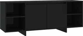 vidaXL fekete szerelt fa TV-szekrény 130 x 35 x 50 cm