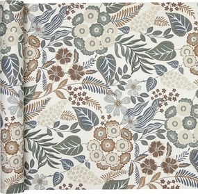 Skandináv vinil növényi motívum tapéta flizelin barna szürke