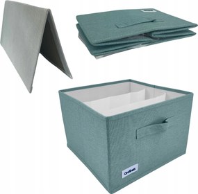 Kompakt tárolódoboz menta színben, szekrény rendszerezés