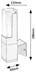 Rabalux 77126 - DARVAS LED kültéri fali lámpa 7W, IP54, 230V