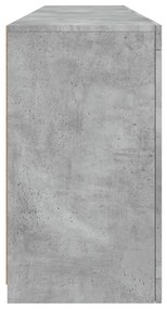 betonszürke tálalószekrény LED-világítással 164 x 37 x 67 cm