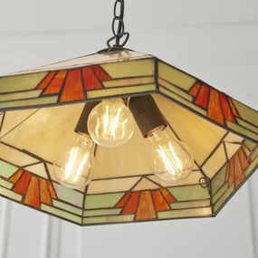 Endon 111989 - Tiffany NEVADA láncos csillár 3xE27/10W/230V átm. 40 cm