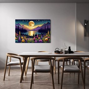 Kép romantikus táj teliholddal