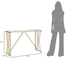 Aranyszínű konzolasztal 40x120 cm Easy – Mauro Ferretti