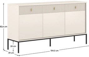 MAGIRA 3D3S komód, krém