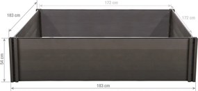 Emelt virágágyás G21 Crop 183 x 183 x 54, WPC,Eben