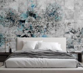 Gario Fotótapéta Virágok akvarell szürke háttéren Anyag: Vlies, Méret: 150 x 105 cm