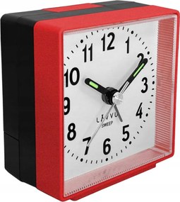 Klasszikus Kis Négyzet Alakú Piros Ébresztőóra Lavvu Sweep LAS3011 Riasztás