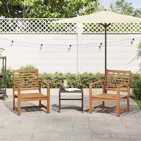Kerti székek 2 pcs Természetes 60 x 65 x 76.5 cm Tömör tíkfa