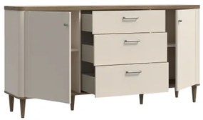 Fiókos komód VIRO, barna/bézs