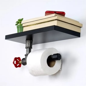 Vécépapír tartó polccal BORU fekete