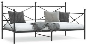 kanapéágy matrac nélkül fekete 100x200 cm acél
