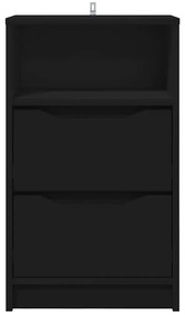 vidaXL Éjjeliszekrények fiókkal 2 pcs Fekete 40 x 30 x 467 cm Faanyag