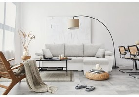 Vegas 250/160 sarokkanapé, fonott + műbőr, jobboldali, szürke - fehér