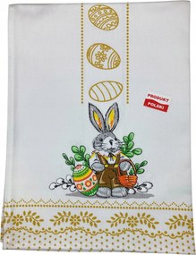 Konyhai törlőkendő húsvéti nyuszi arany mintás pamut lengyel termék 00