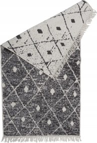 Kilim Gold szőnyeg rojtokkal Rombusz Szürke 120x160