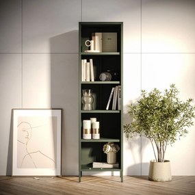 Könyvespolc MARIO, 500 x 1800 x 350 mm, Modern: palack zöld szín