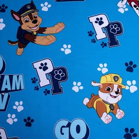 Kék gumis pamut gyerek lepedő 90x200 cm Paw Patrol – Jerry Fabrics