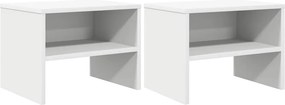 vidaXL 2 db fehér szerelt fa éjjeliszekrény 40 x 30 x 30 cm