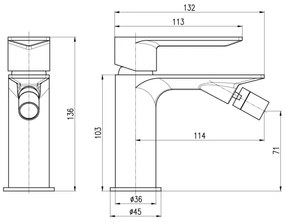 RAV Slezák NL144.0MGL - Bidé csaptelep NIL 13,6 cm fényes szürke