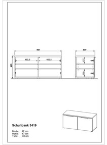 Szürke cipőtartó paddal Genova - Germania
