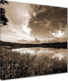 Vászonkép 60x60 Sephia Tájkép Tó